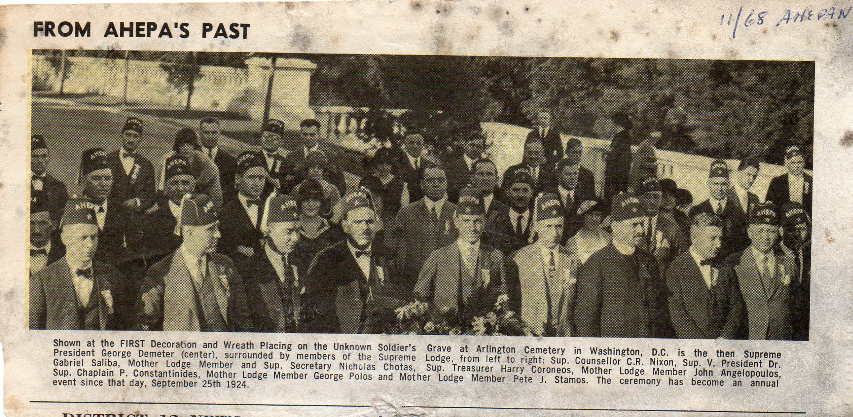 1st AHEPA WREATH CEREMONY- George Demeter